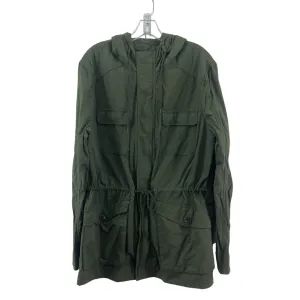 21 Men Green Waist Tie Hooded Size L Military Jacket Preowned Men's