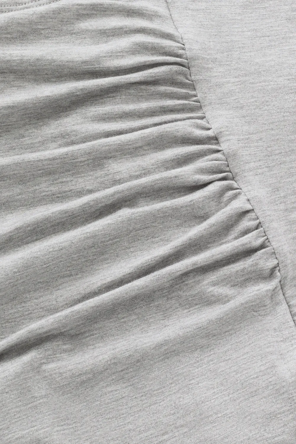 365 RUCHED SIDE OPEN BACK LONG SLEEVE TOP - GREY MARL