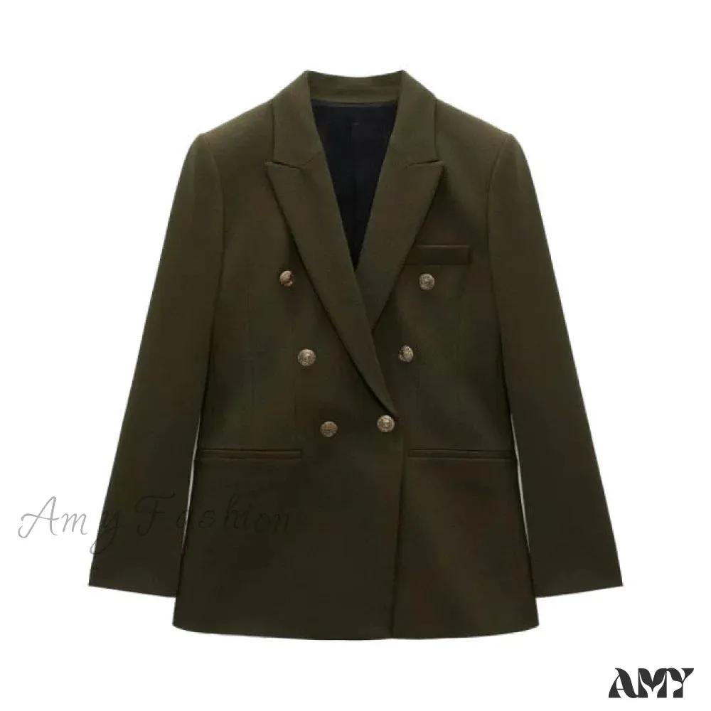 Amy Fashion - New Fashion Double Breasted Slim Blazer