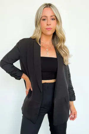 Arianah Ruched Sleeve Blazer