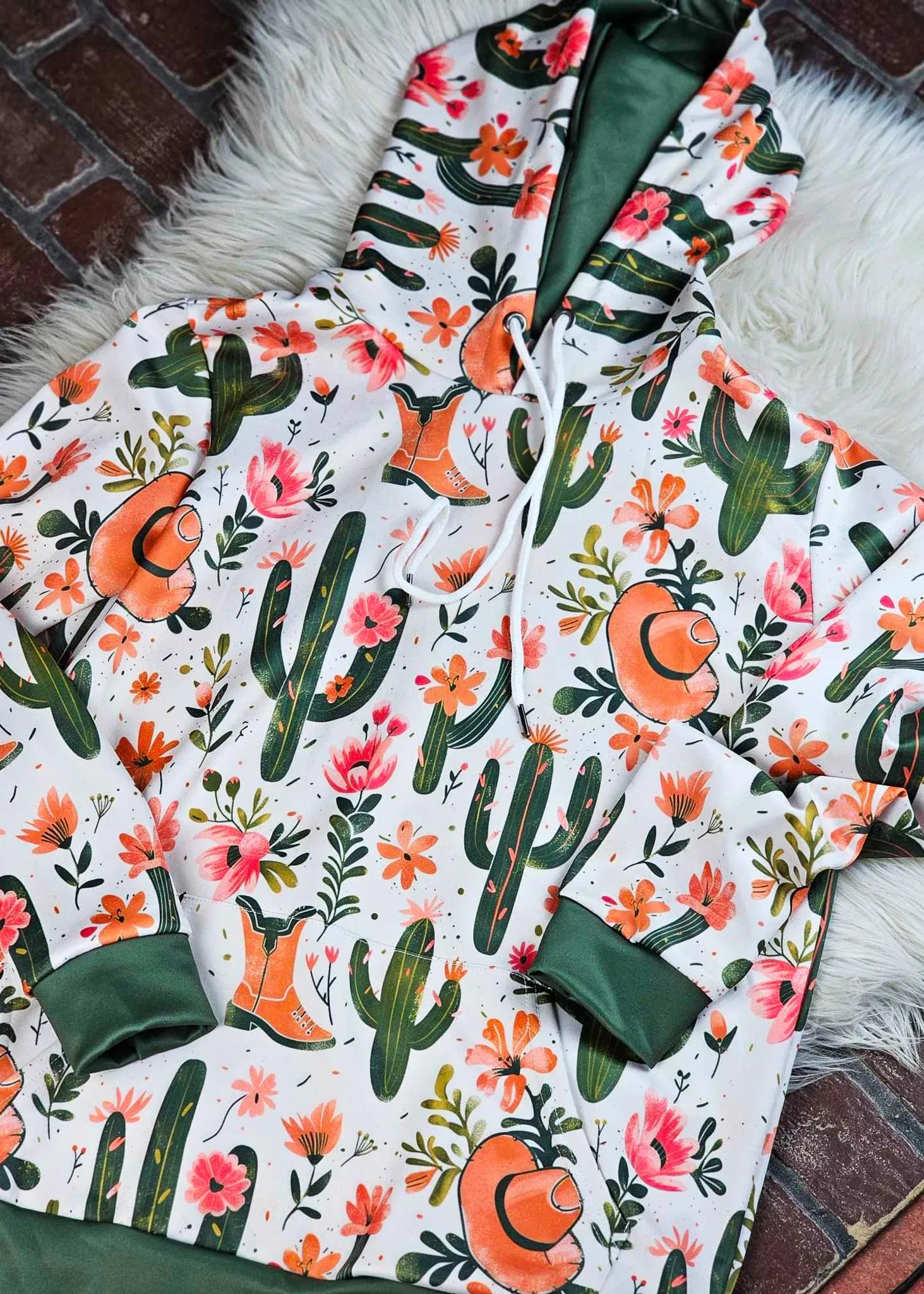 Army Green Cactus Babe Hoodie