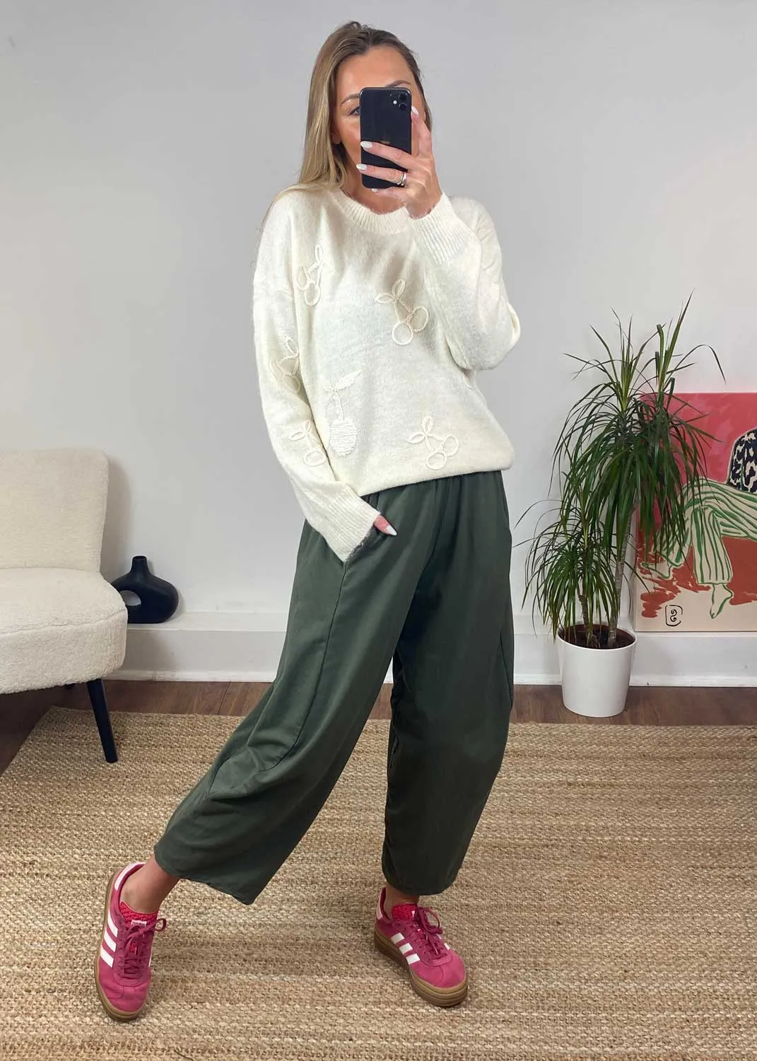 Aspen Jersey Barrel  Pants in Khaki
