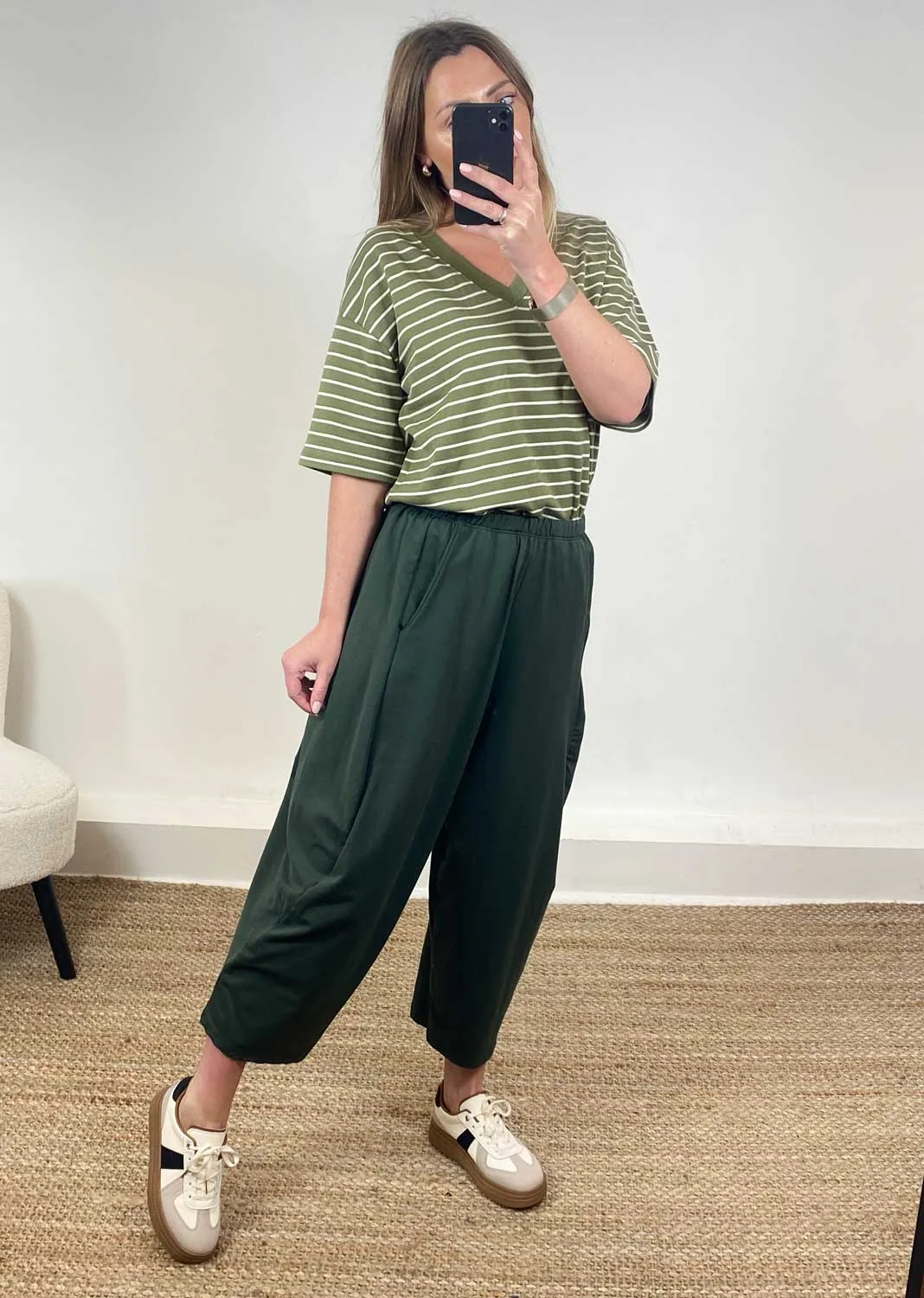 Aspen Jersey Barrel  Pants in Khaki