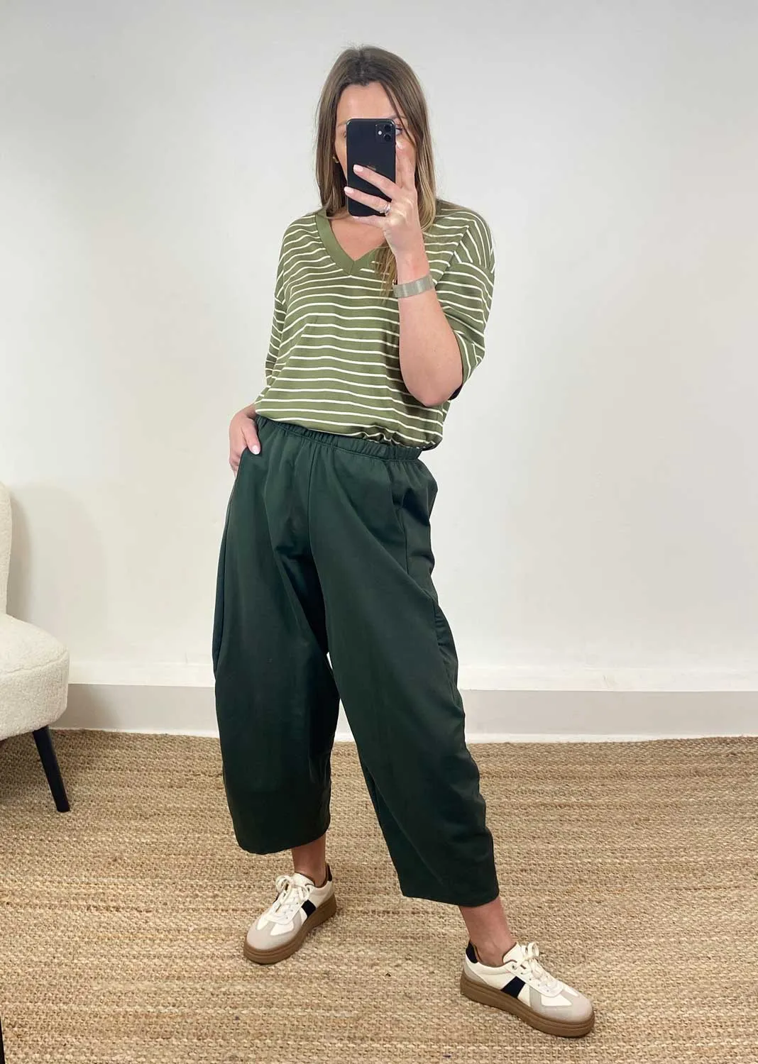 Aspen Jersey Barrel  Pants in Khaki