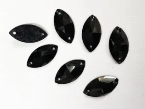 Black Eye 2 Hole Plastic Stones - 9x18 mm