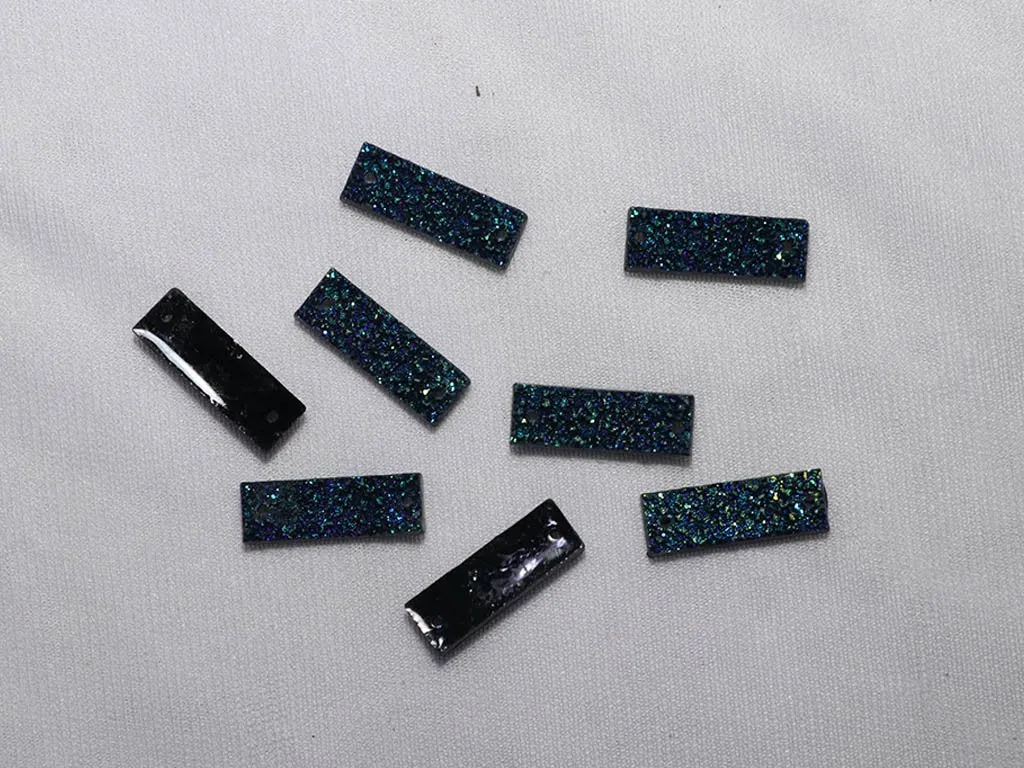 Blue Designer Rectangular Plastic Stones - 7x21 mm