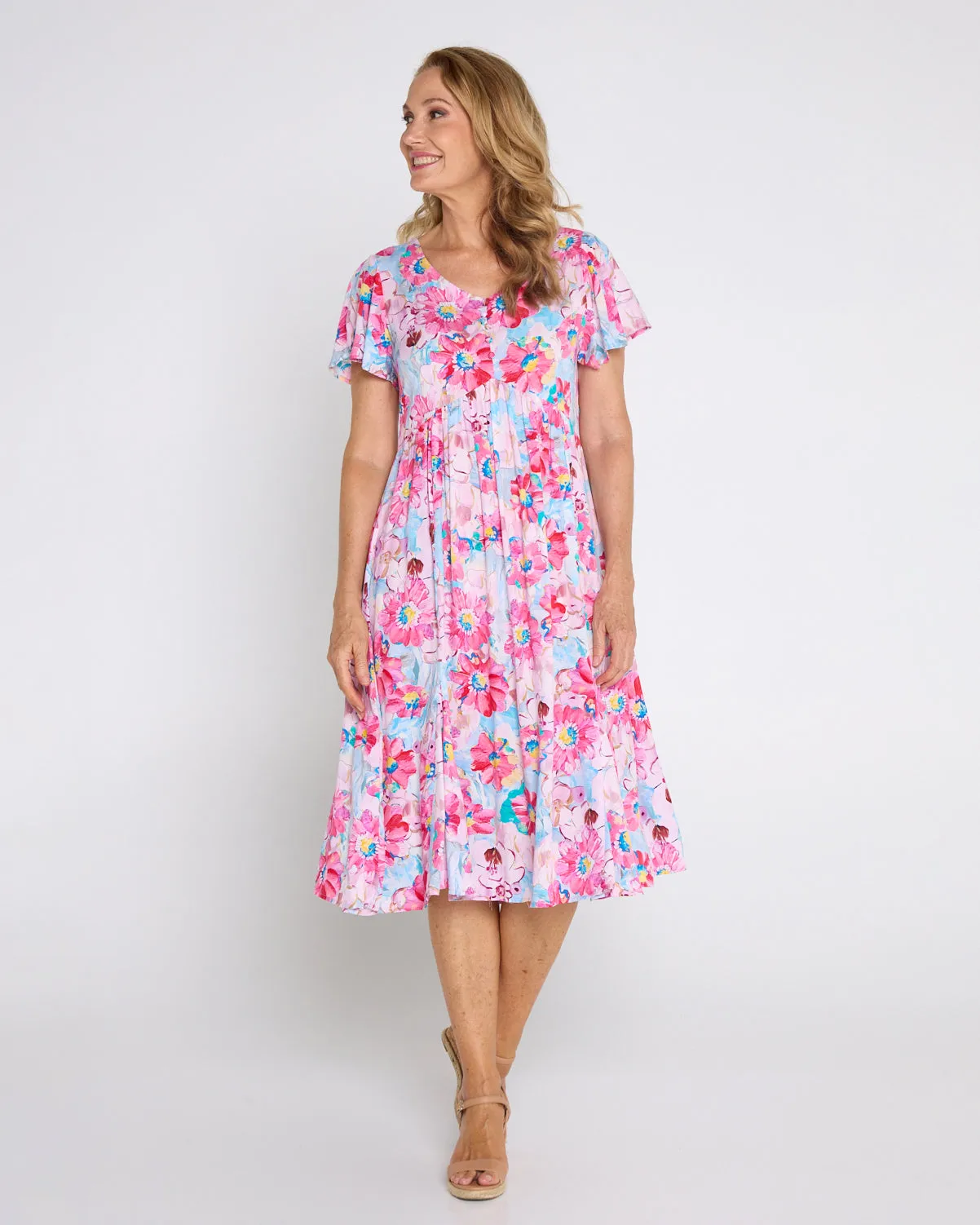 Brighton Dress - Pastel Pink Floral
