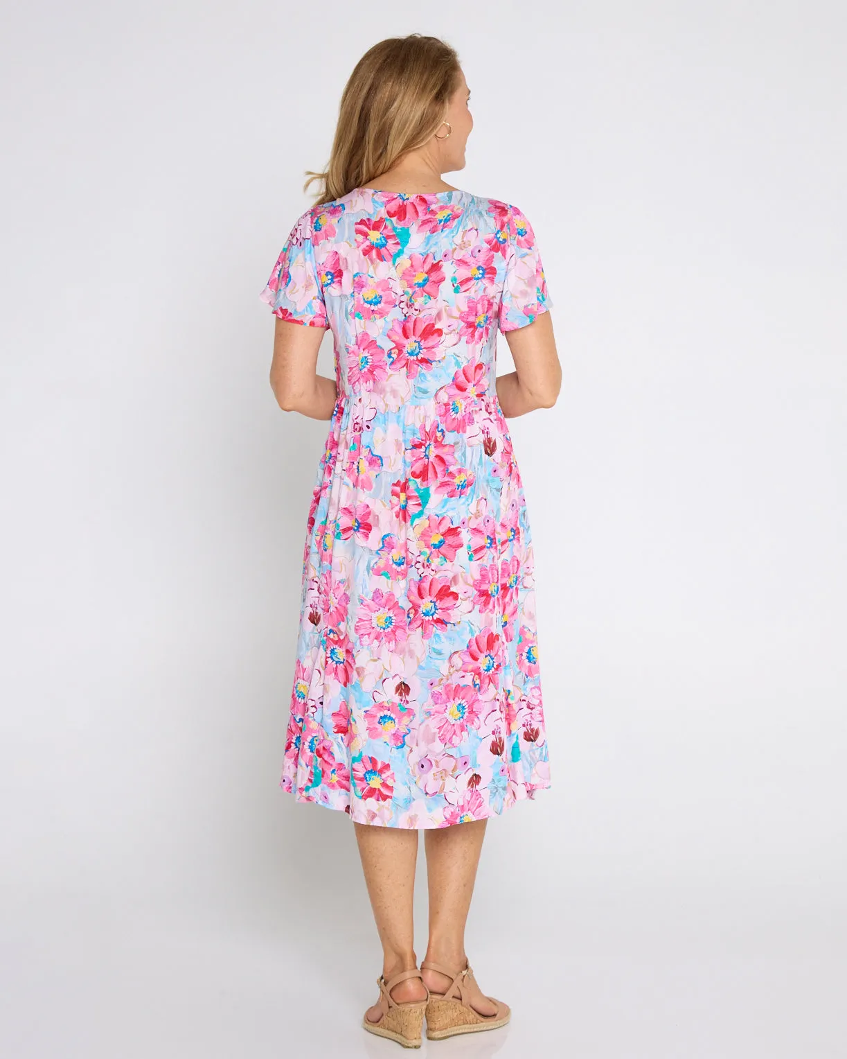 Brighton Dress - Pastel Pink Floral