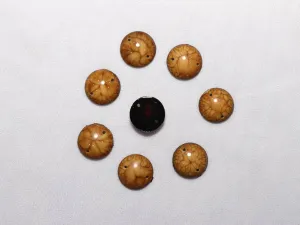 Brown Designer Circular Plastic Stones - 16 mm