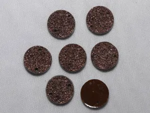 Brown Designer Circular Plastic Stones -16mm