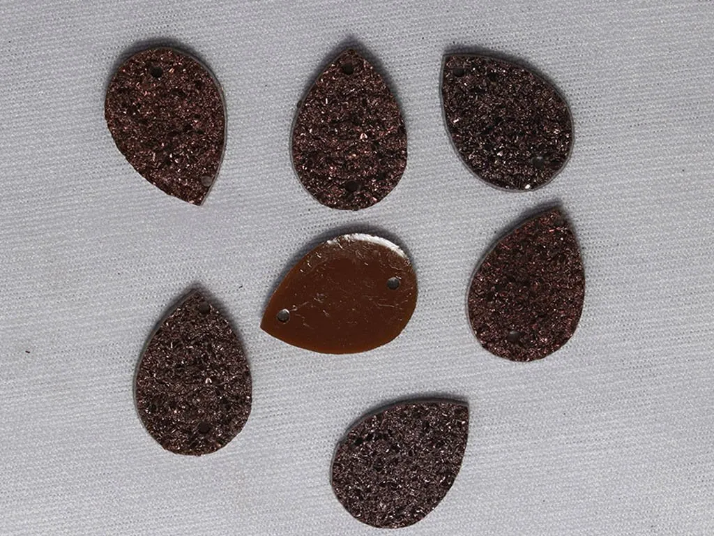 Brown Designer Drop Plastic Stones -18x13mm