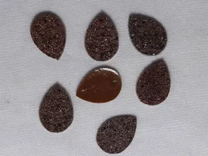 Brown Designer Drop Plastic Stones -18x13mm