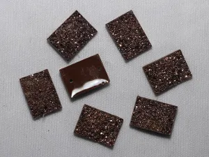 Brown Designer Rectangle Plastic Stones -18x13 mm