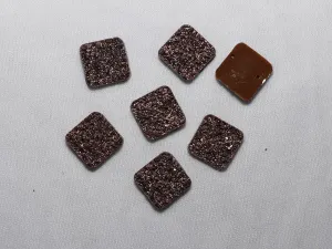 Brown Designer Square Plastic Stones -16x16 mm
