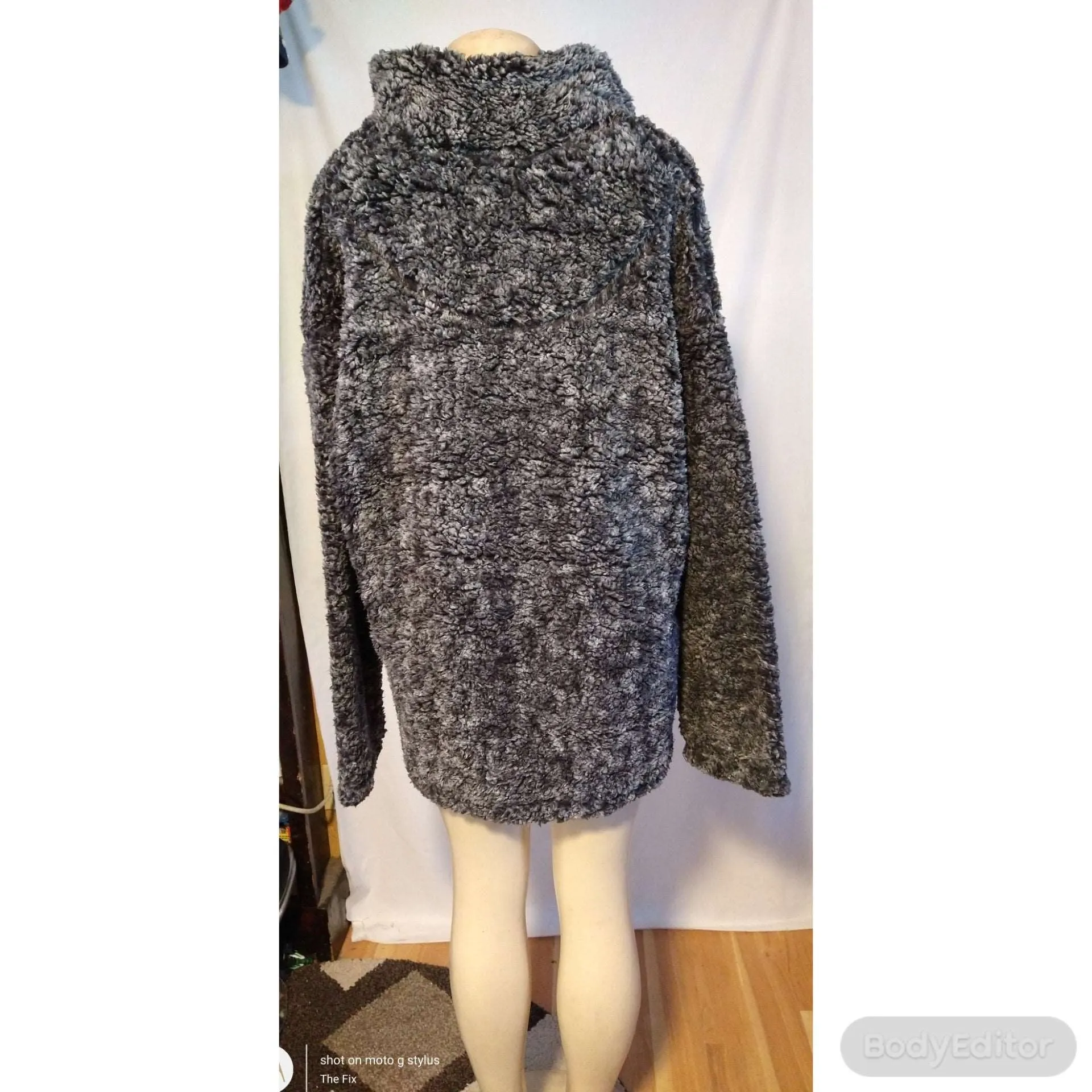 Charcoal Gray Oversized  Sweater Winter Fashion