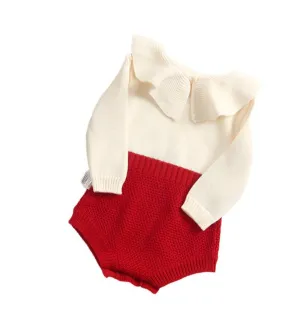 Charm Ruffle Romper Red