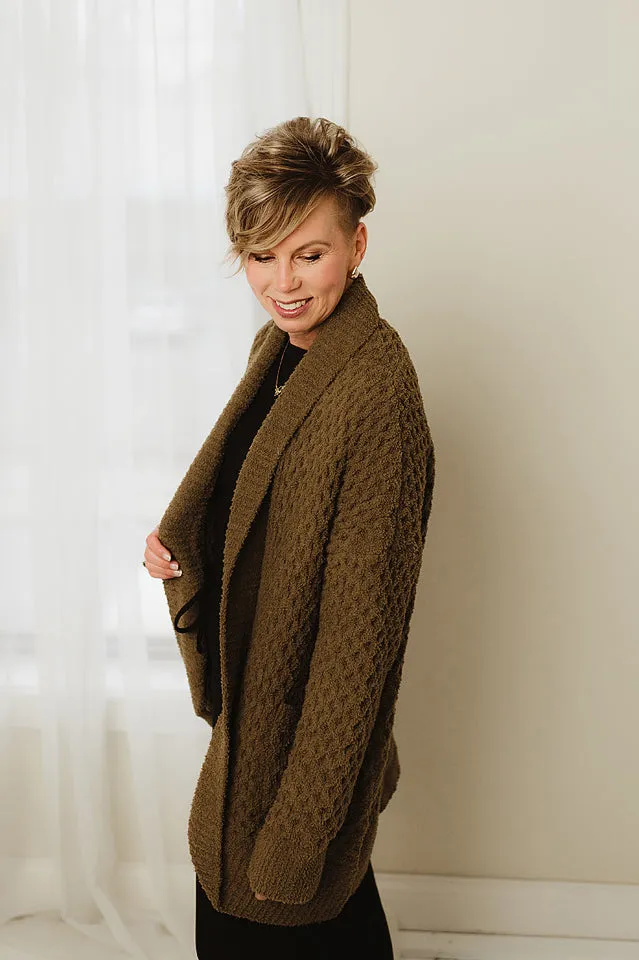 Comfy Textured Open Cardigan
