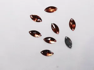 Copper 2 Hole Eye Plastic Stones -9x18 mm