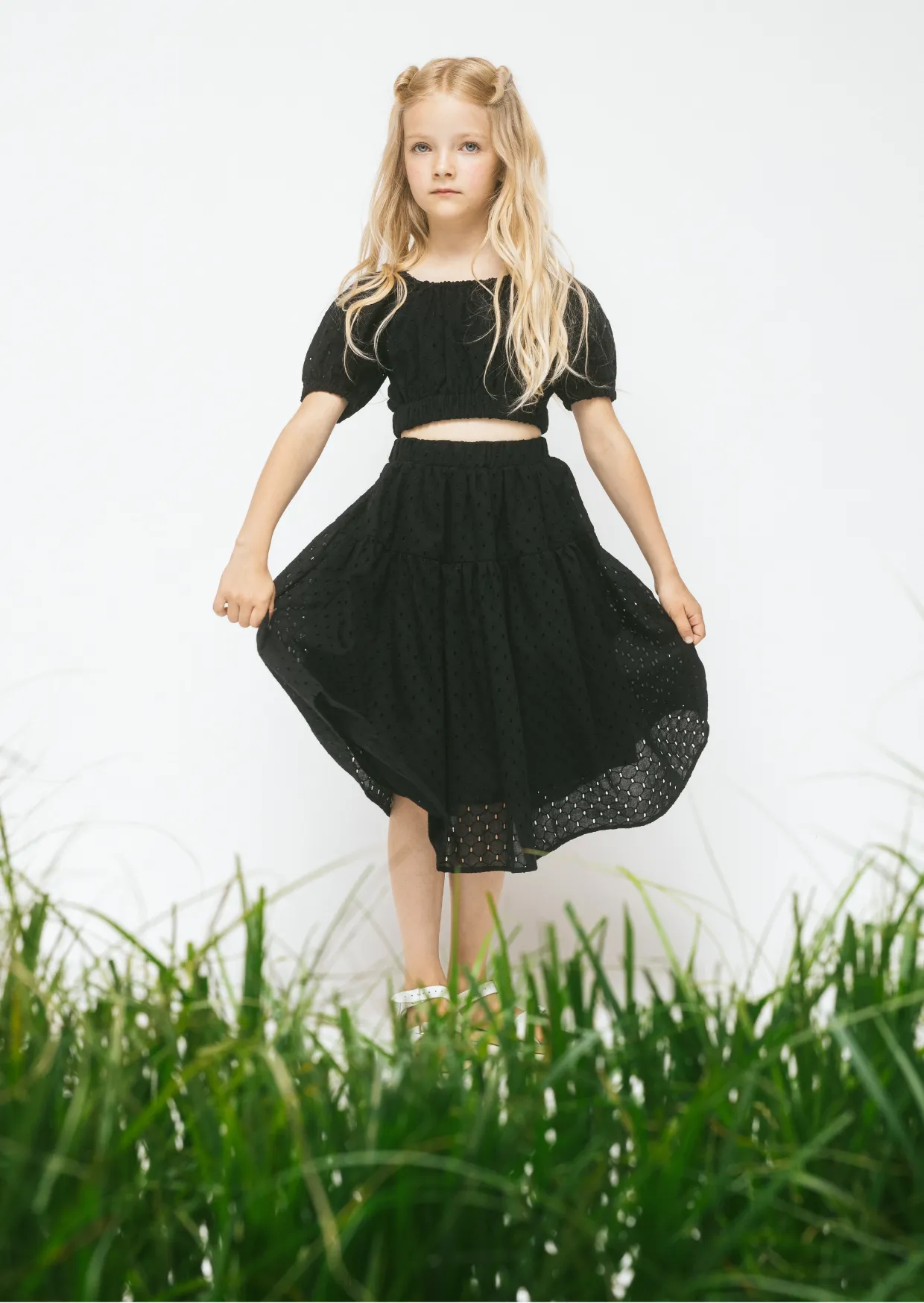 Cotton Skirt Delta, Black