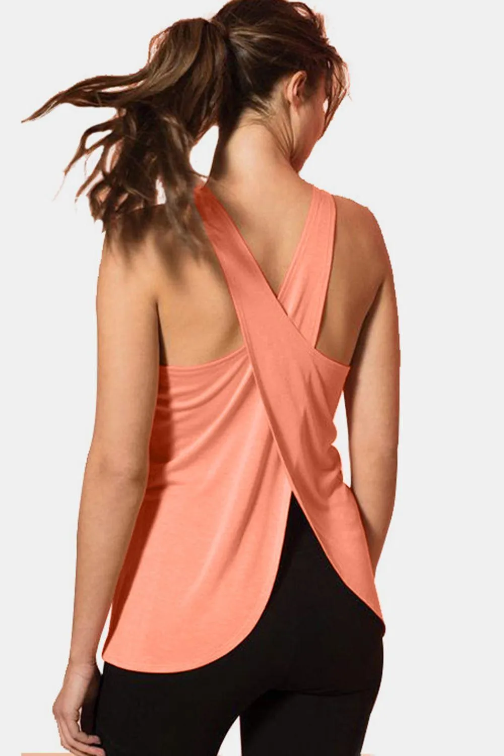 Crisscross Scoop Neck Active Yoga Tank