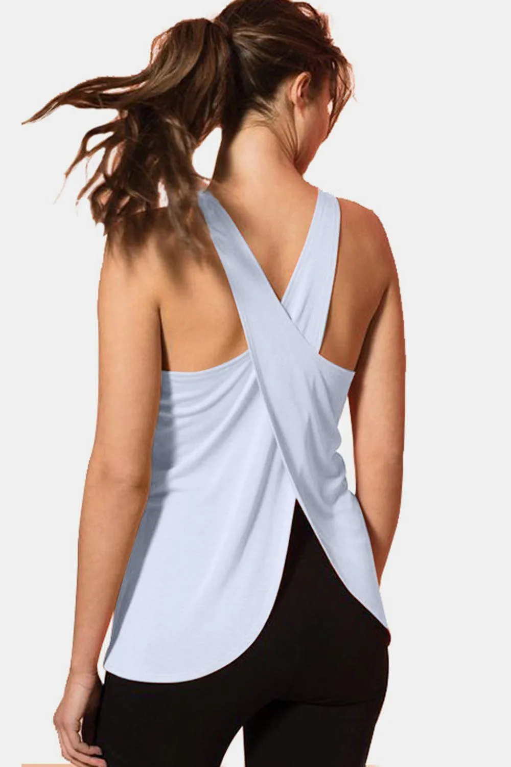 Crisscross Scoop Neck Active Yoga Tank