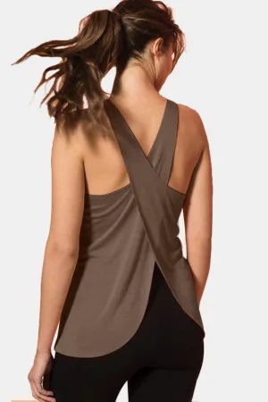 Crisscross Scoop Neck Active Yoga Tank
