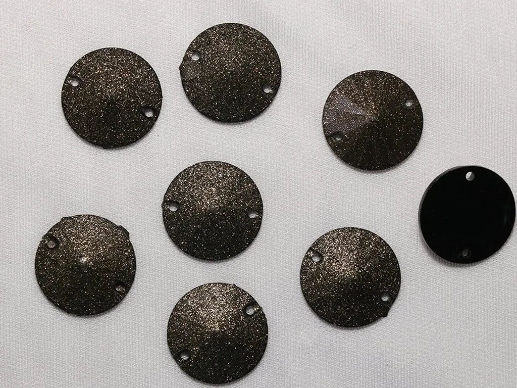 Dark Copper Designer Circular Plastic Stones - 16 mm
