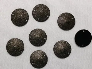 Dark Copper Designer Circular Plastic Stones - 16 mm
