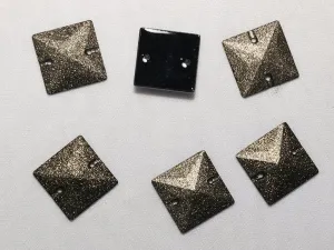 Dark Copper Designer Square Plastic Stones - 23x23 mm