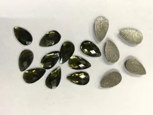 Dark Golden Drop Plastic Stones- 6x12 mm