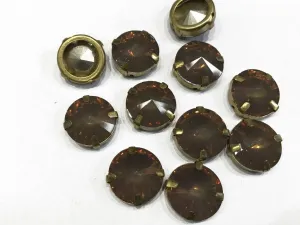 Dark Purple Circular Resin Stones with Catcher (16 mm)
