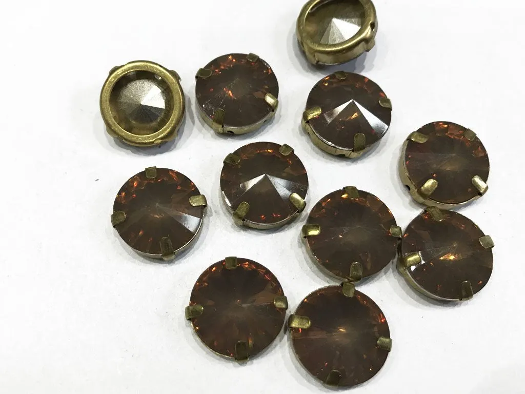Dark Purple Circular Resin Stones with Catcher (16 mm)