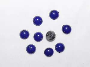 Deep Blue Circular Plastic Stones -12 mm