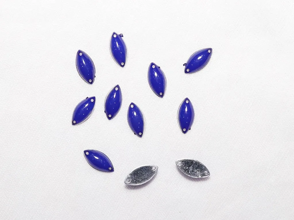 Deep Blue Eye Plastic Stones- 15x7 mm