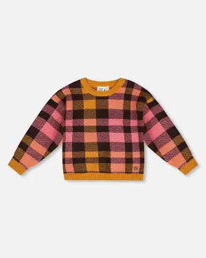 Deux Par Deux girls plaid sweater