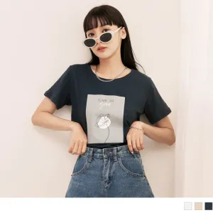 DROP SHOULDER ROUND-NECK  SHORT SLEEVE TOPS