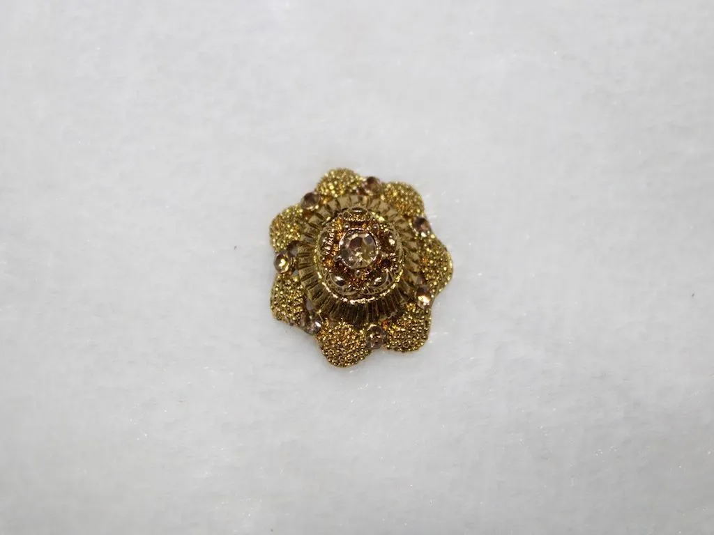 Golden Flower Stone Work Acrylic Buttons