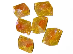 Golden Rainbow S-Shaped Zari Plastic Stones (26x21 mm)