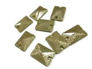 Golden Rectangular Matte Zari Opaque Plastic Stones (18x13 mm)