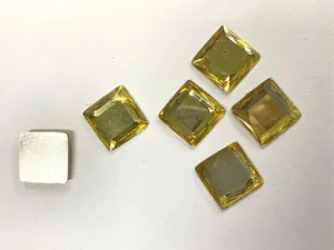 Golden Square Plastic Stone Without Hole- 14x14 mm