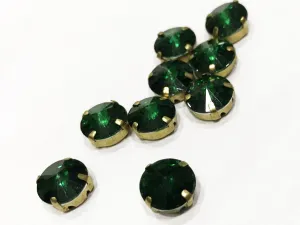 Green Circular Resin Stones with Catcher (10 mm)