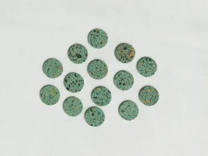 Green Yellow Designer Circular Plastic Stones - 14 mm