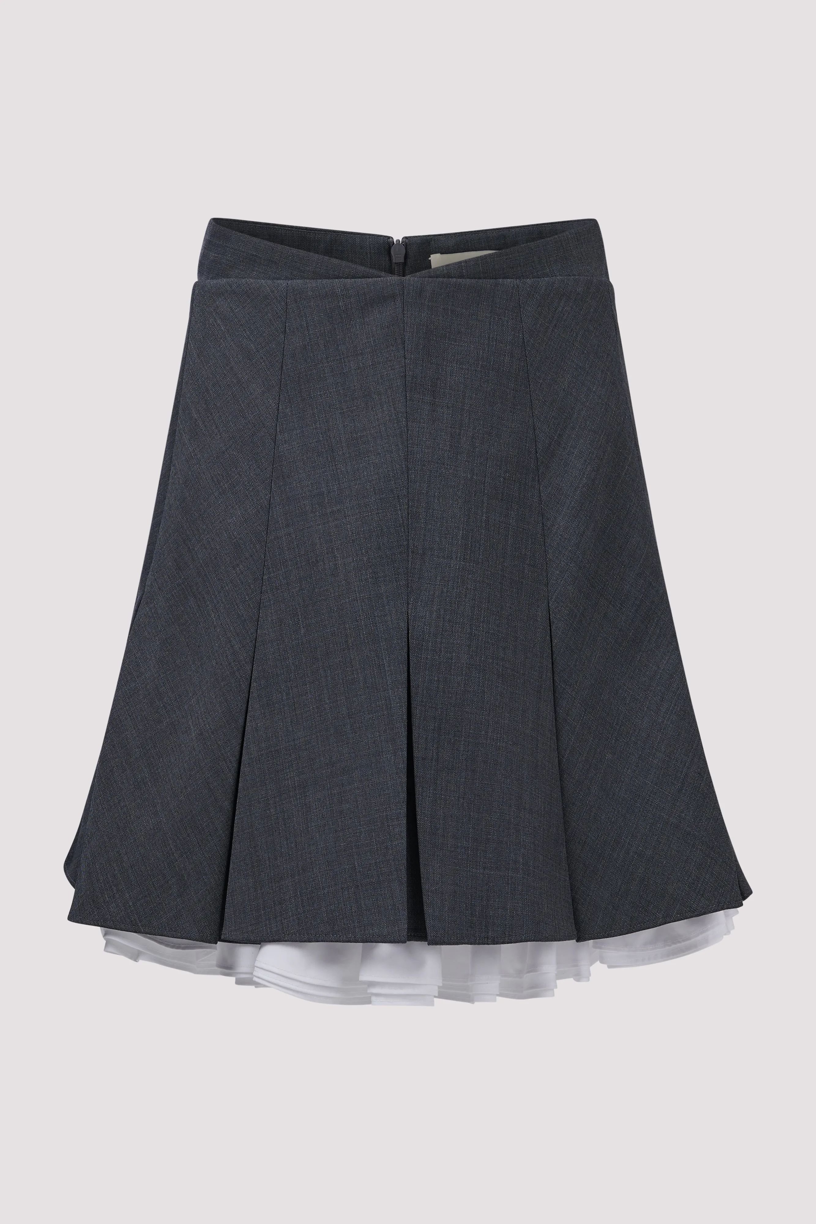 Grey Double-Layered A-Shape Skirt