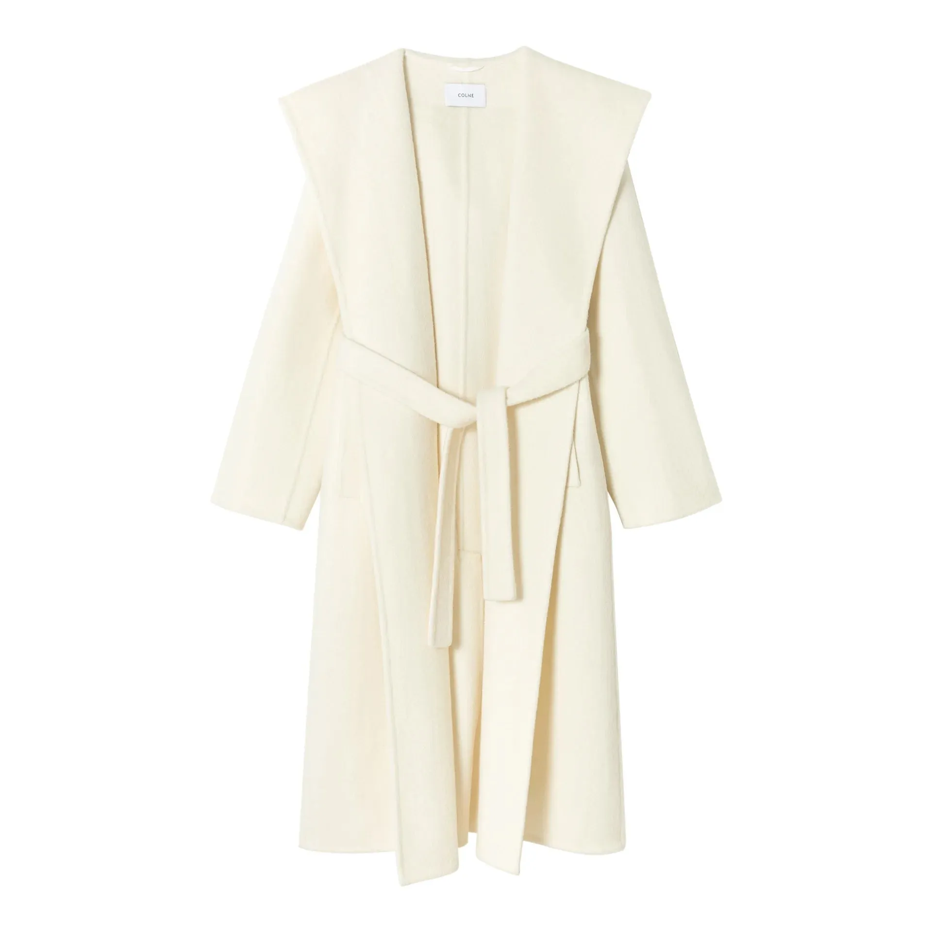 Hooded Long Sleeves Sashes Double Side Wool loose Blends Overcoat