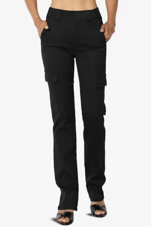 Imaan Stretch Canvas Cargo Pants Black
