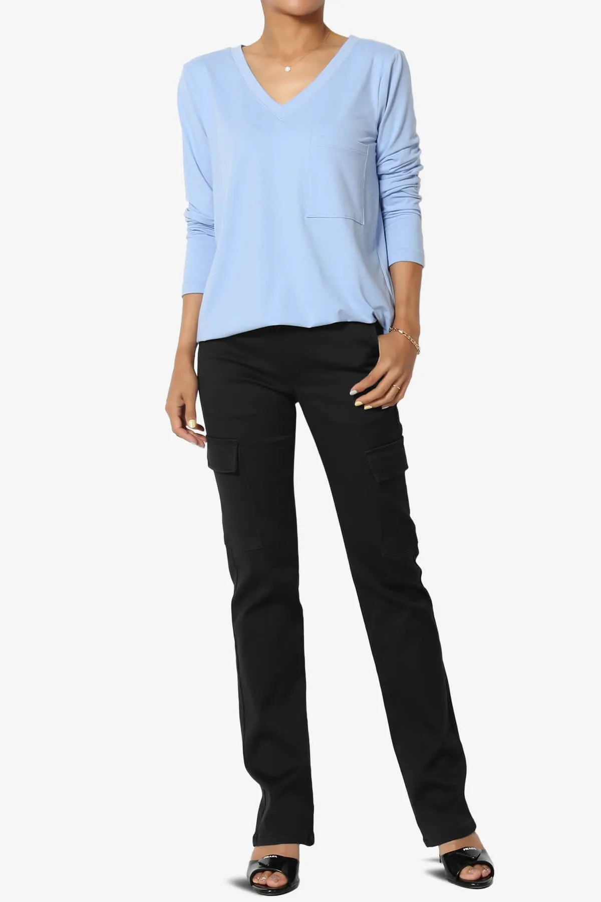 Imaan Stretch Canvas Cargo Pants Black