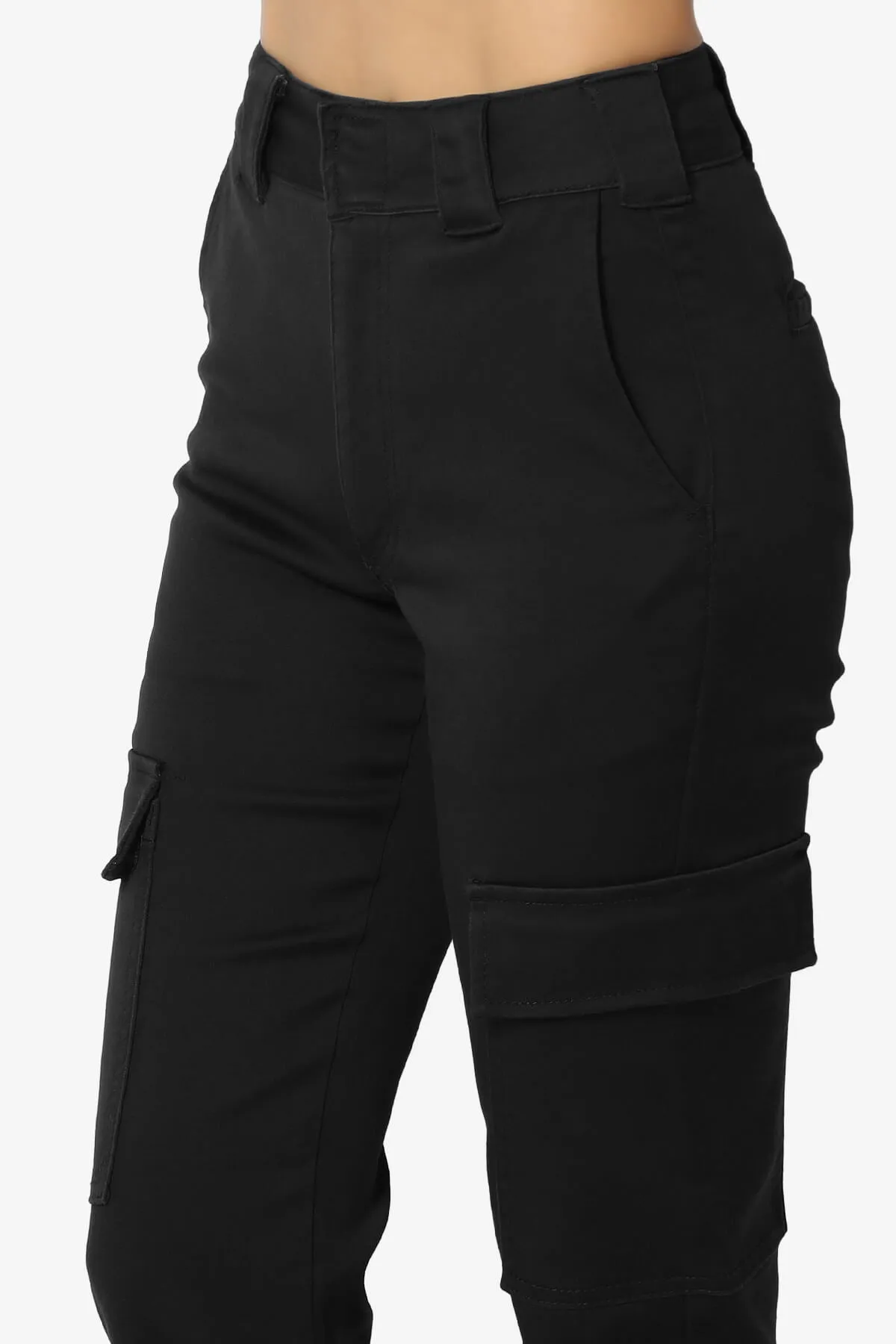 Imaan Stretch Canvas Cargo Pants Black