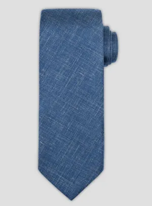 Italian Murano Wool Linen Tie -  Portland Blue