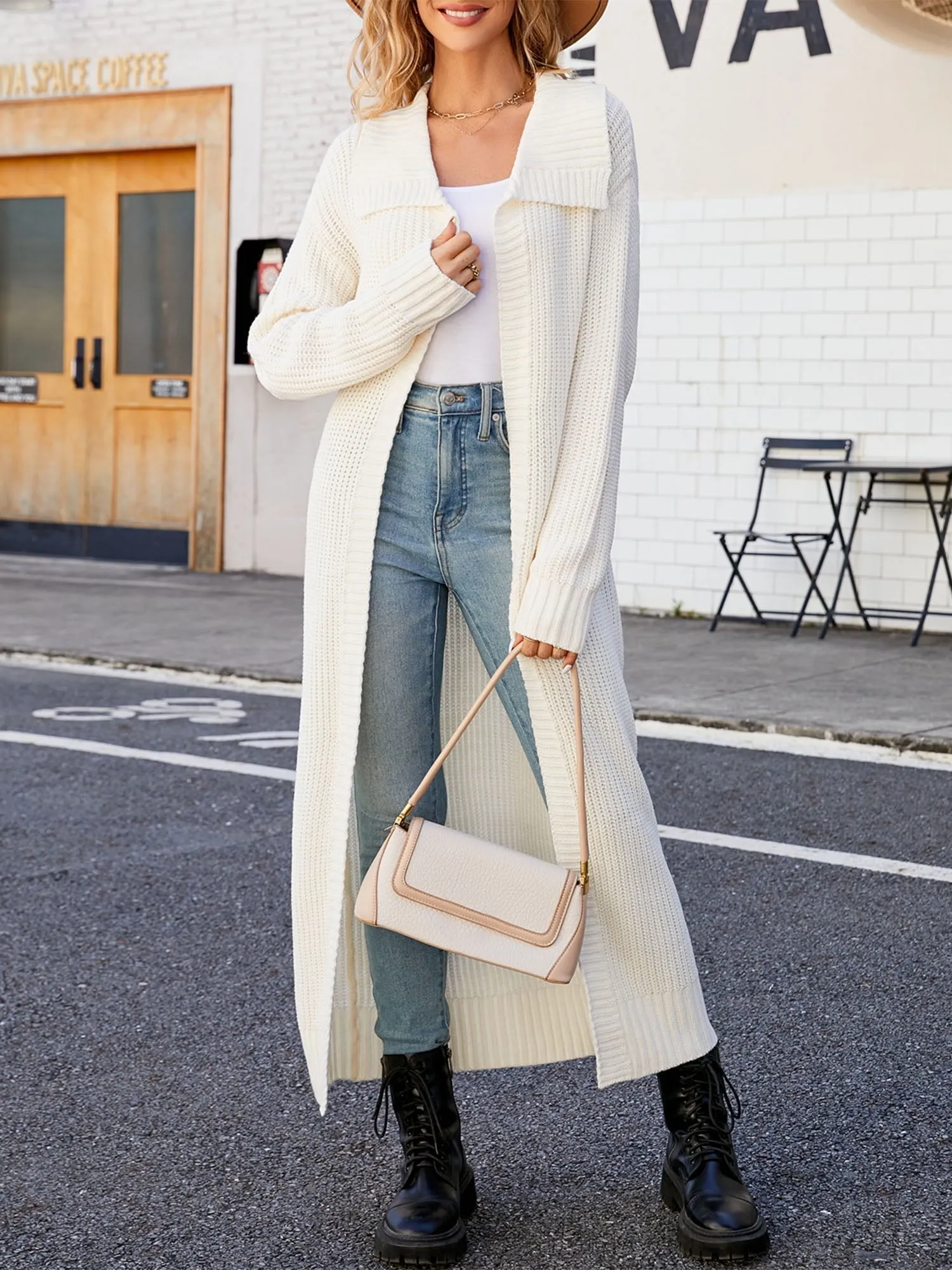 Ivyshape | Color Long Sleeve Long Knitted Cardigan