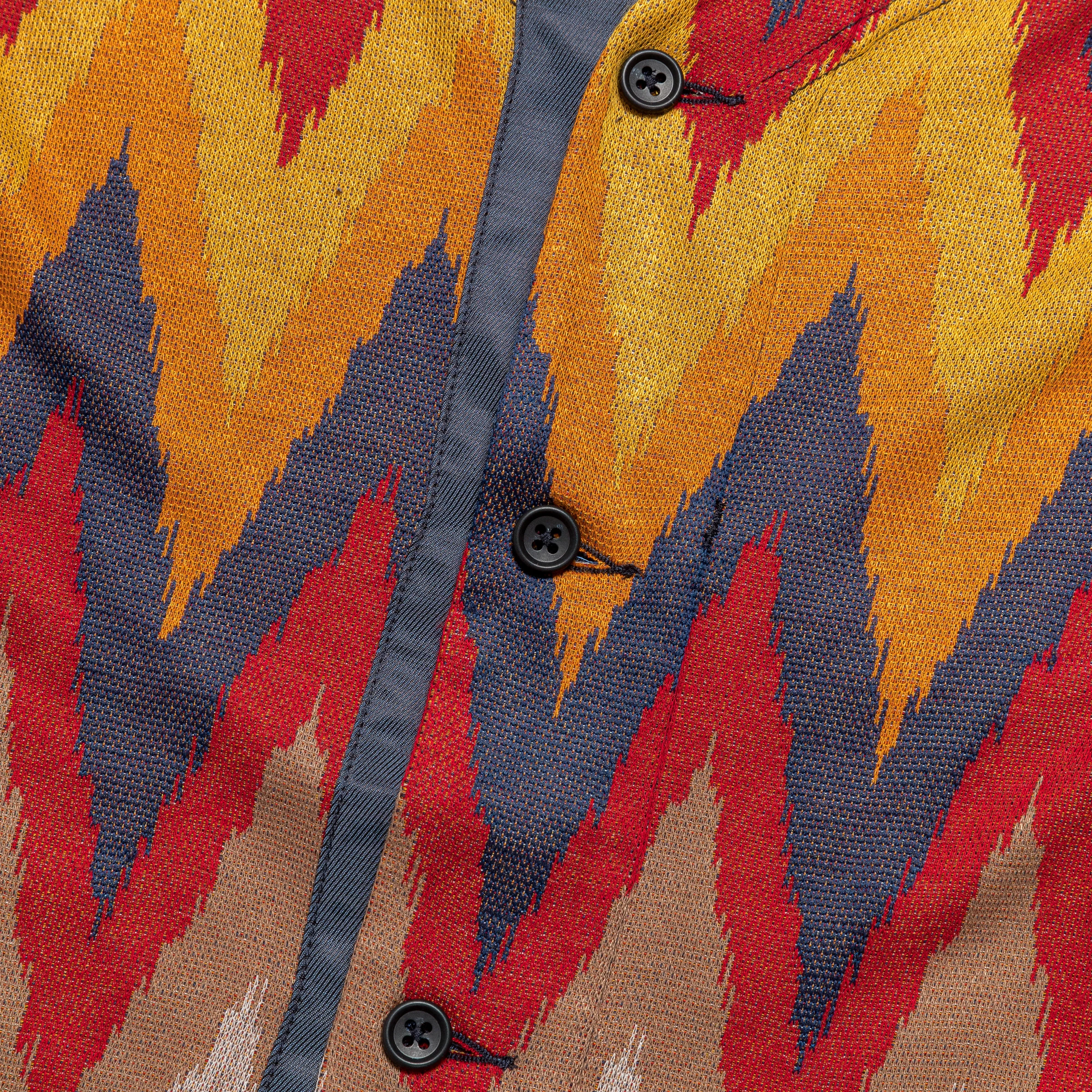 Knit Cardigan - Red/Navy Ikat Knit